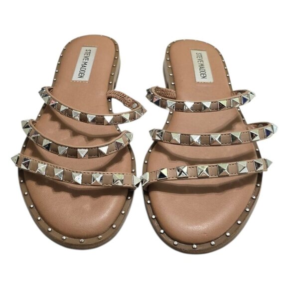 Steve Madden Lodell Tri-Band Studded Sandals Sz 6 - Picture 3 of 8